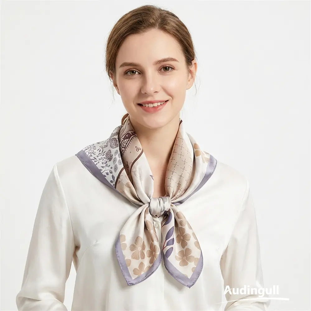 Audingull Square 100% Silk Scarf for Women Fashion