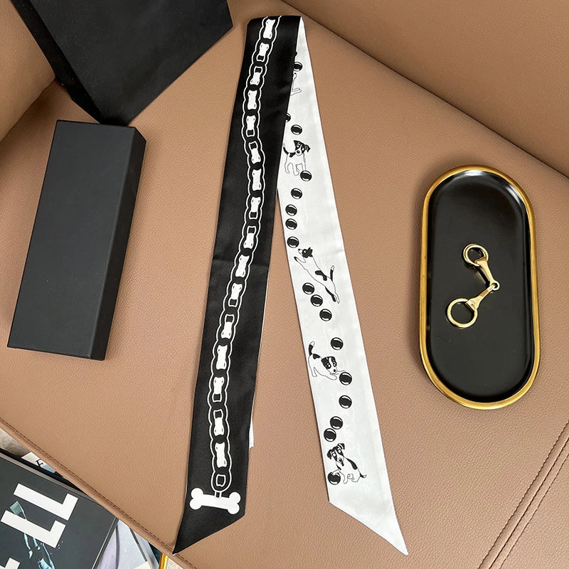 Audingull 100% Mulberry Silk Skinny Scarf