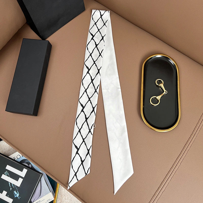 Audingull 100% Mulberry Silk Skinny Scarf