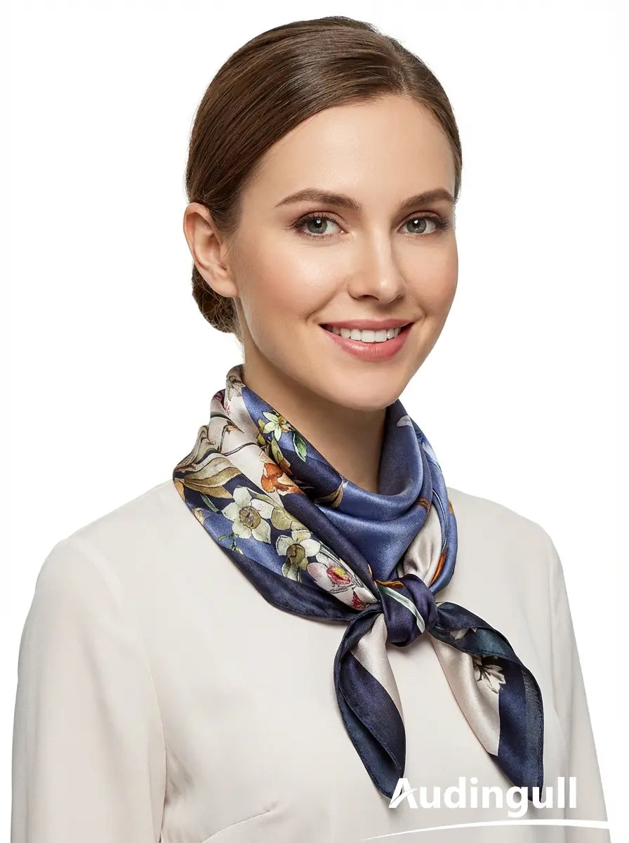 Audingull 100% Mulberry Silk Square Scarf