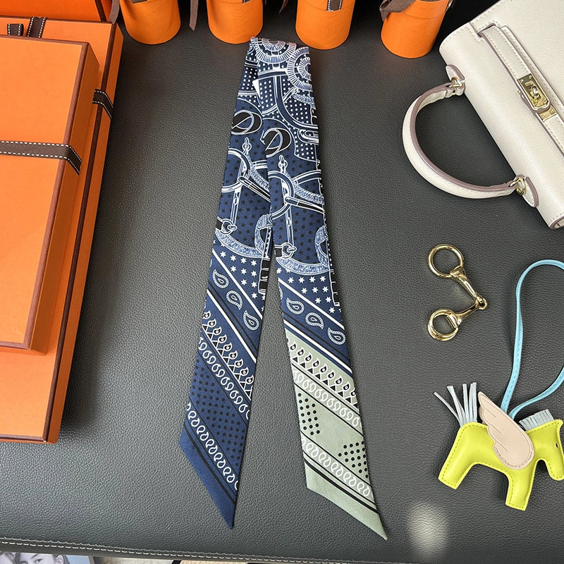 Audingull 100% Silk Skinny Scarf