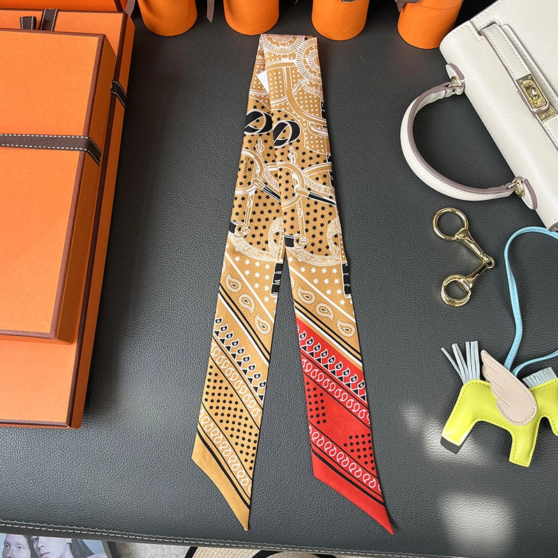 Audingull 100% Silk Skinny Scarf