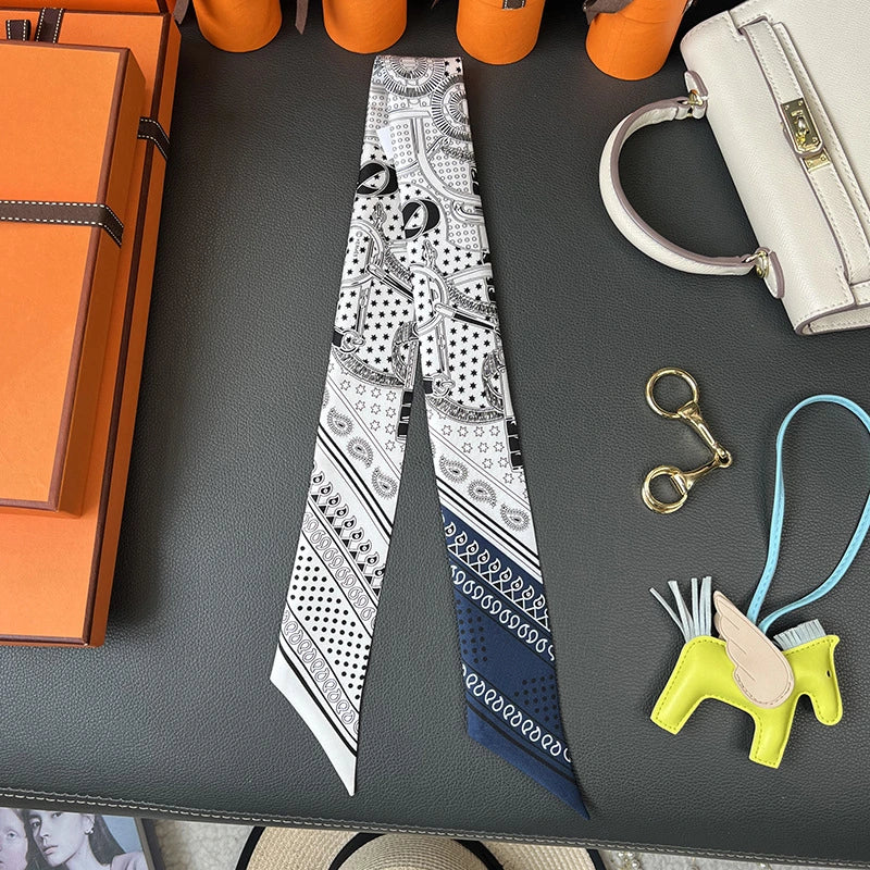 Audingull 100% Silk Skinny Scarf