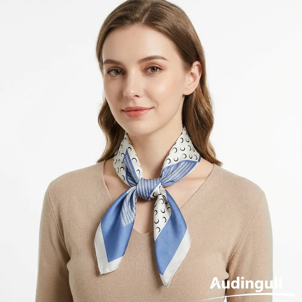 Audingull Soft Printed 100% Silk Scarf for Women Fashion