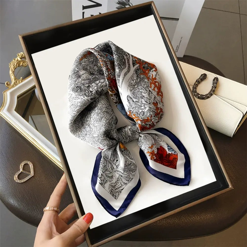Audingull Classic Style 100% Silk Scarf for Women