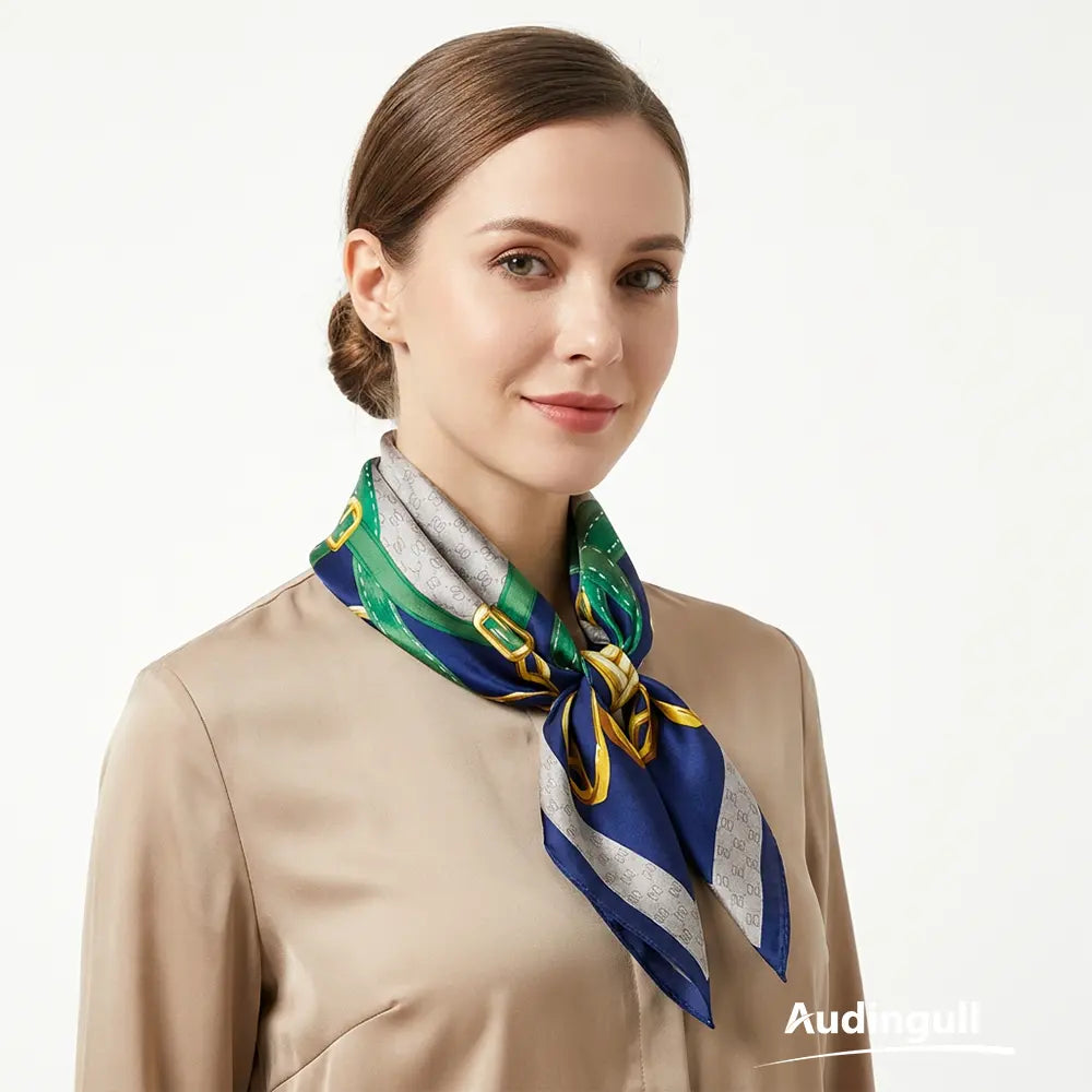 Audingull Classic Style 100% Silk Scarf for Women