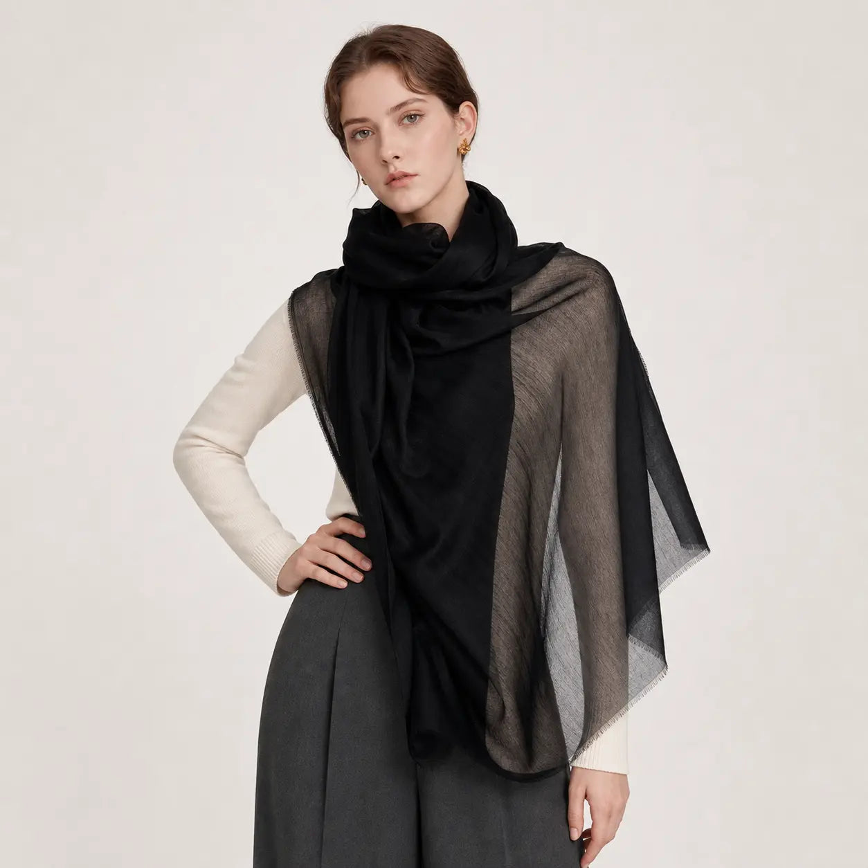Audingull Soft 100% Cashmere Cloud-Light Scarf Wrap