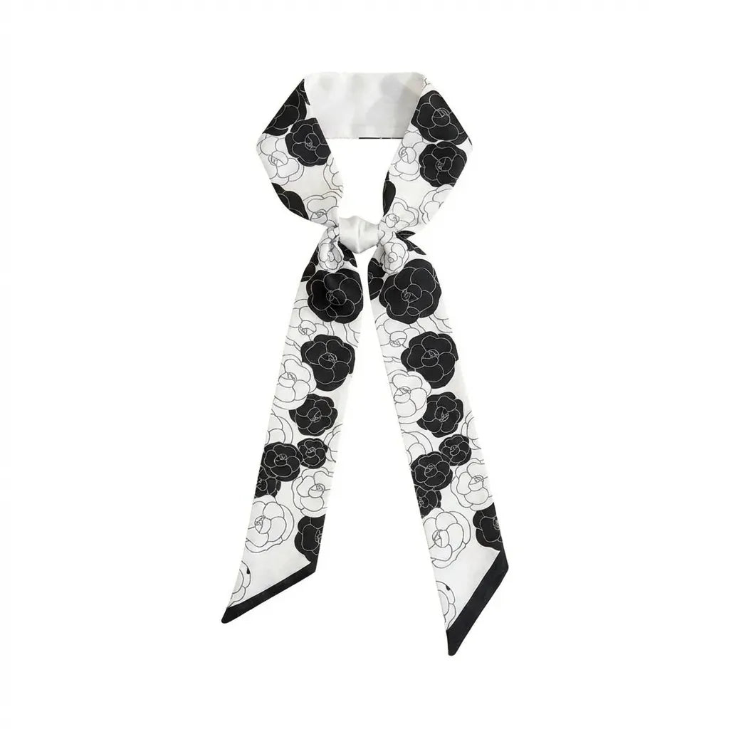 Audingull 100% Silk Skinny Scarf for Women Hair Neck or Bag