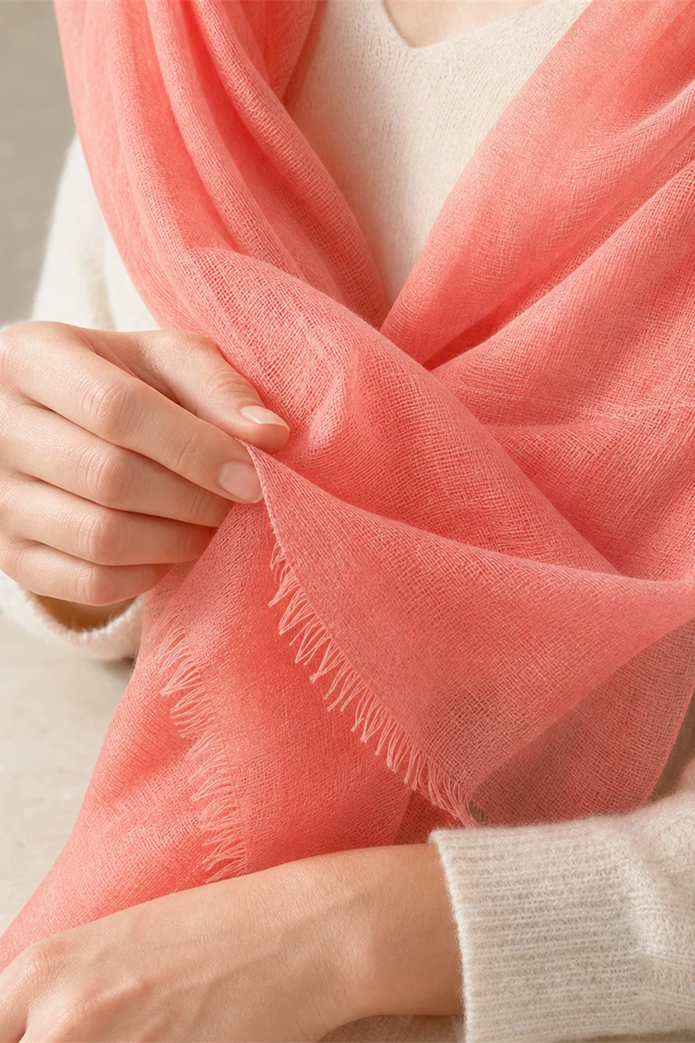 Audingull 100% Cashmere Lightweight Wrap Scarf for Women