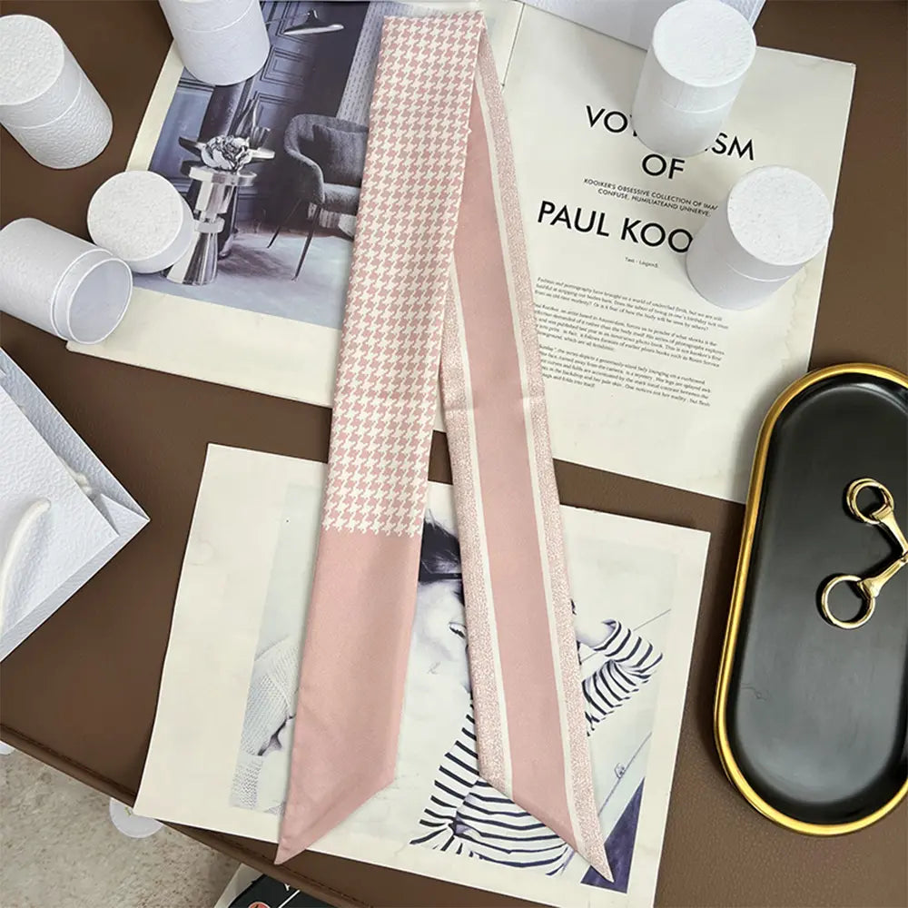 Audingull 100% Silk Skinny Long Scarf