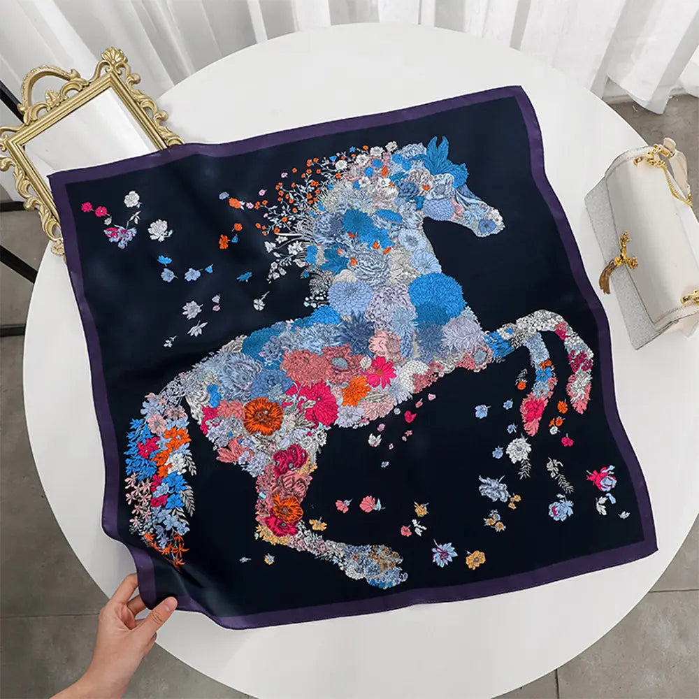 Audingull 100% Mulberry Silk Square Scarf