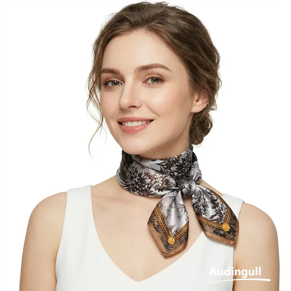 Audingull Stylish 100% Silk Scarf for Hair Neck or Bag