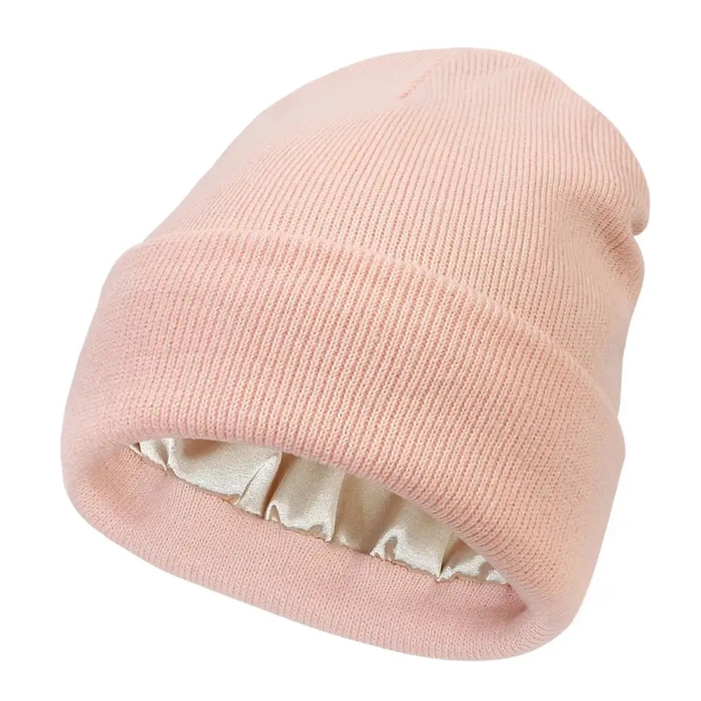 Women’s Ribbed Knit Beanie with Satin Lining