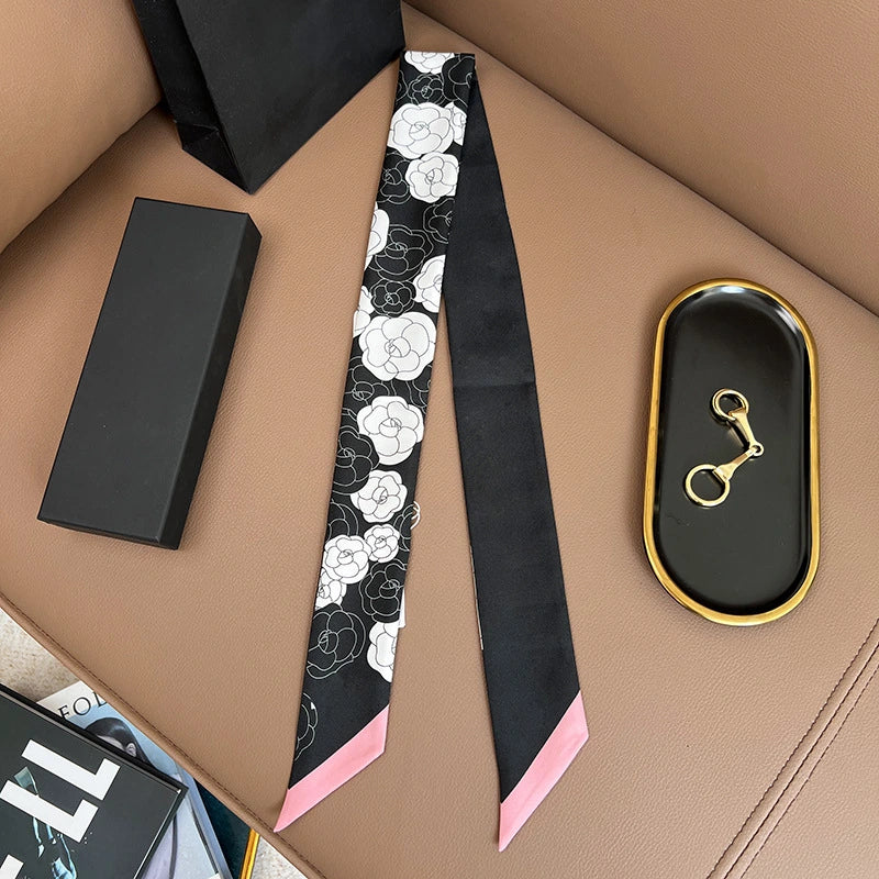 Audingull 100% Mulberry Silk Skinny Scarf