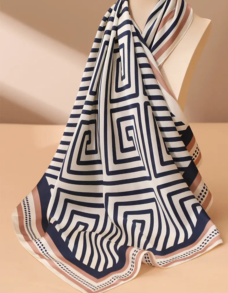 Audingull 100% Mulberry Silk Square Scarf