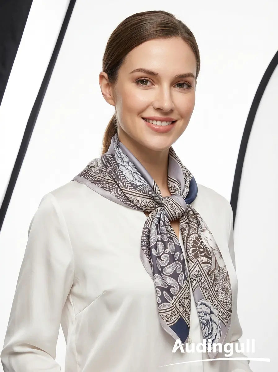 Audingull 100% Mulberry Silk Square Scarf