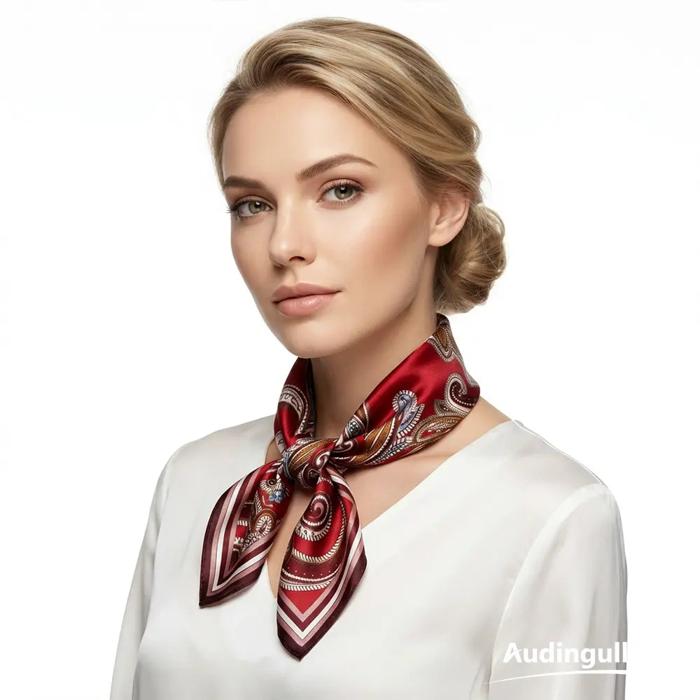 Audingull Printed 100% Silk Scarf for Women Accessories
