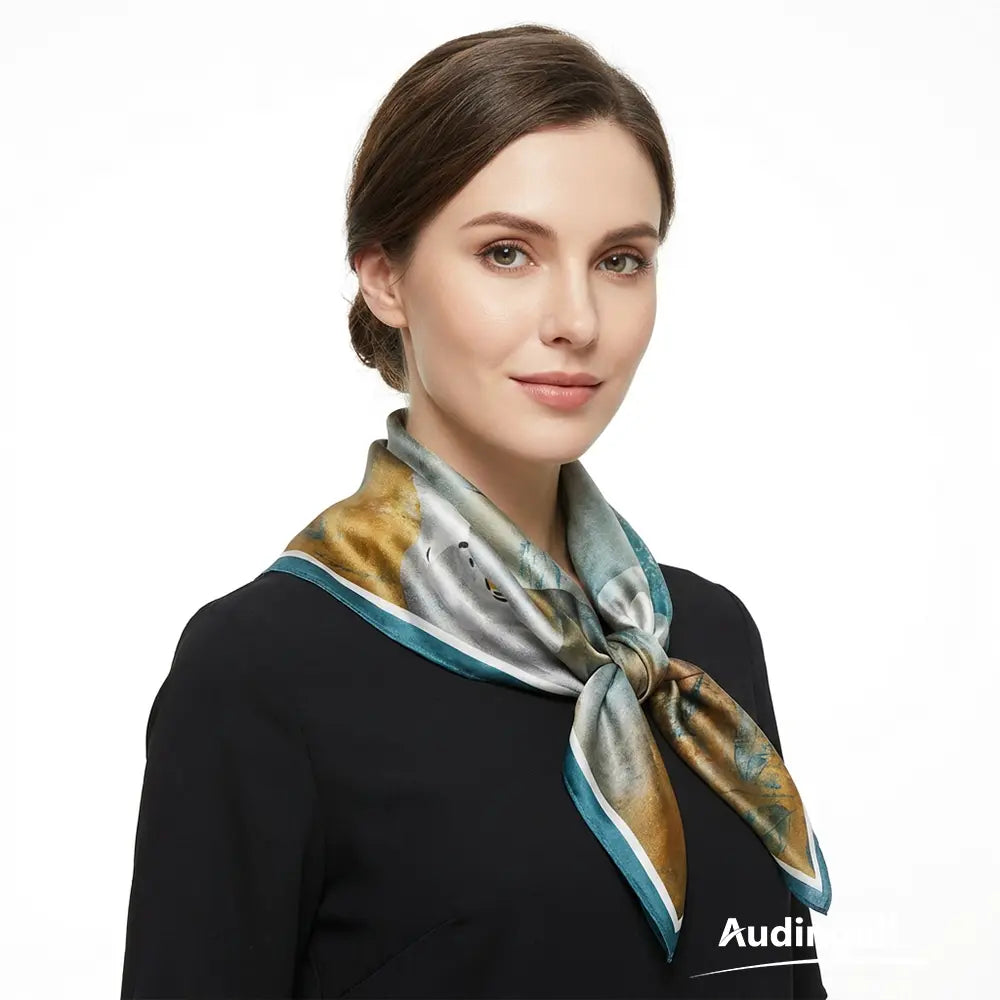 Audingull 100% Mulberry Silk Scarf for Women