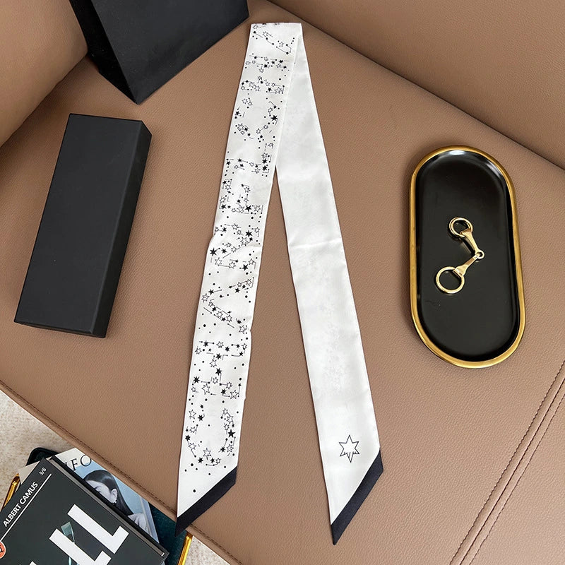 Classic Audingull 100% Silk Skinny Scarf for Women