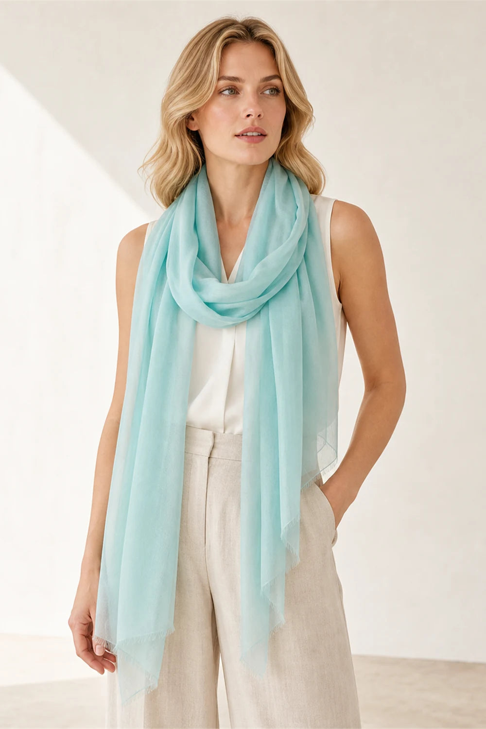 Audingull 100% Cashmere Lightweight Wrap Scarf for Women