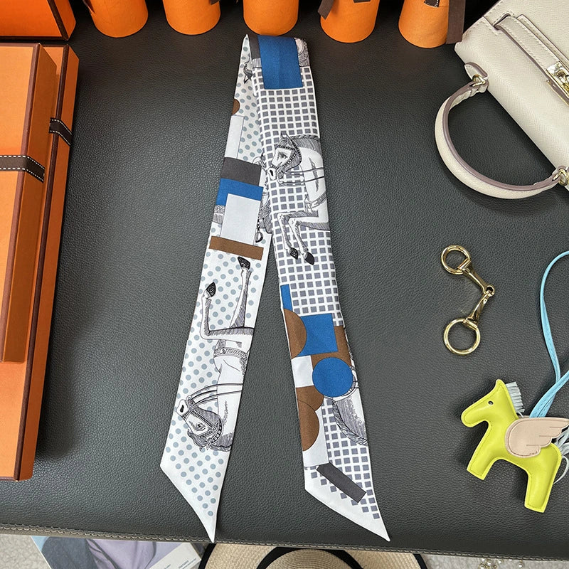 Audingull 100% Silk Skinny Scarf