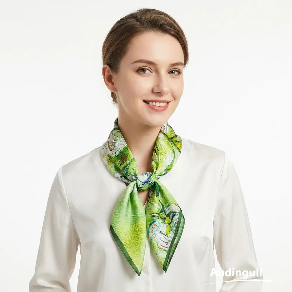 Audingull Fashion Accessory 100% Silk Scarf for Women