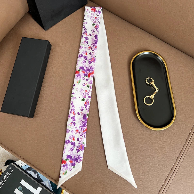 Audingull 100% Mulberry Silk Skinny Scarf