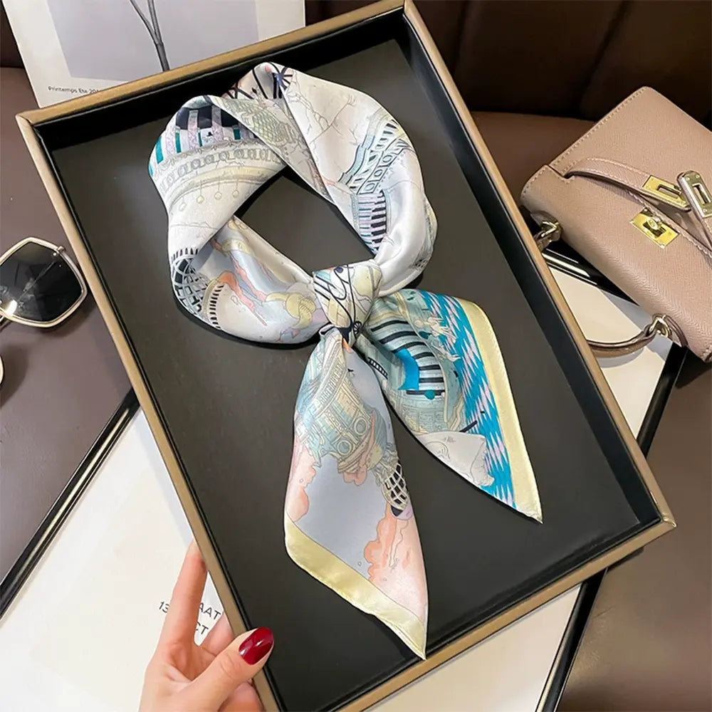 Audingull 100% Mulberry Silk Scarf for Women