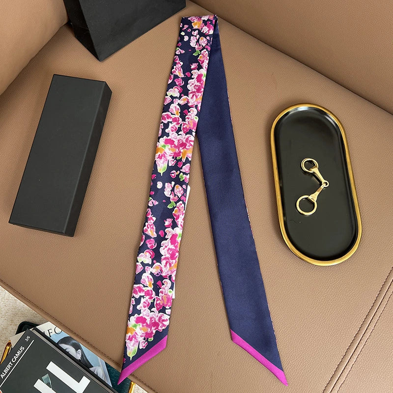 Audingull 100% Mulberry Silk Skinny Scarf