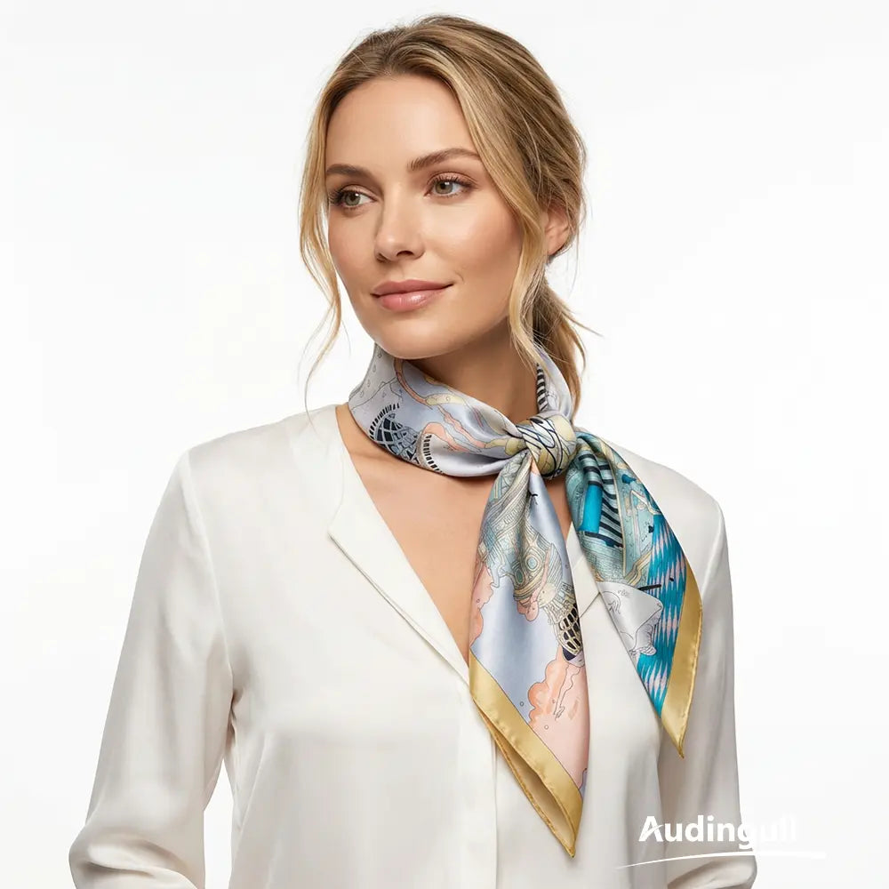 Audingull 100% Mulberry Silk Scarf for Women