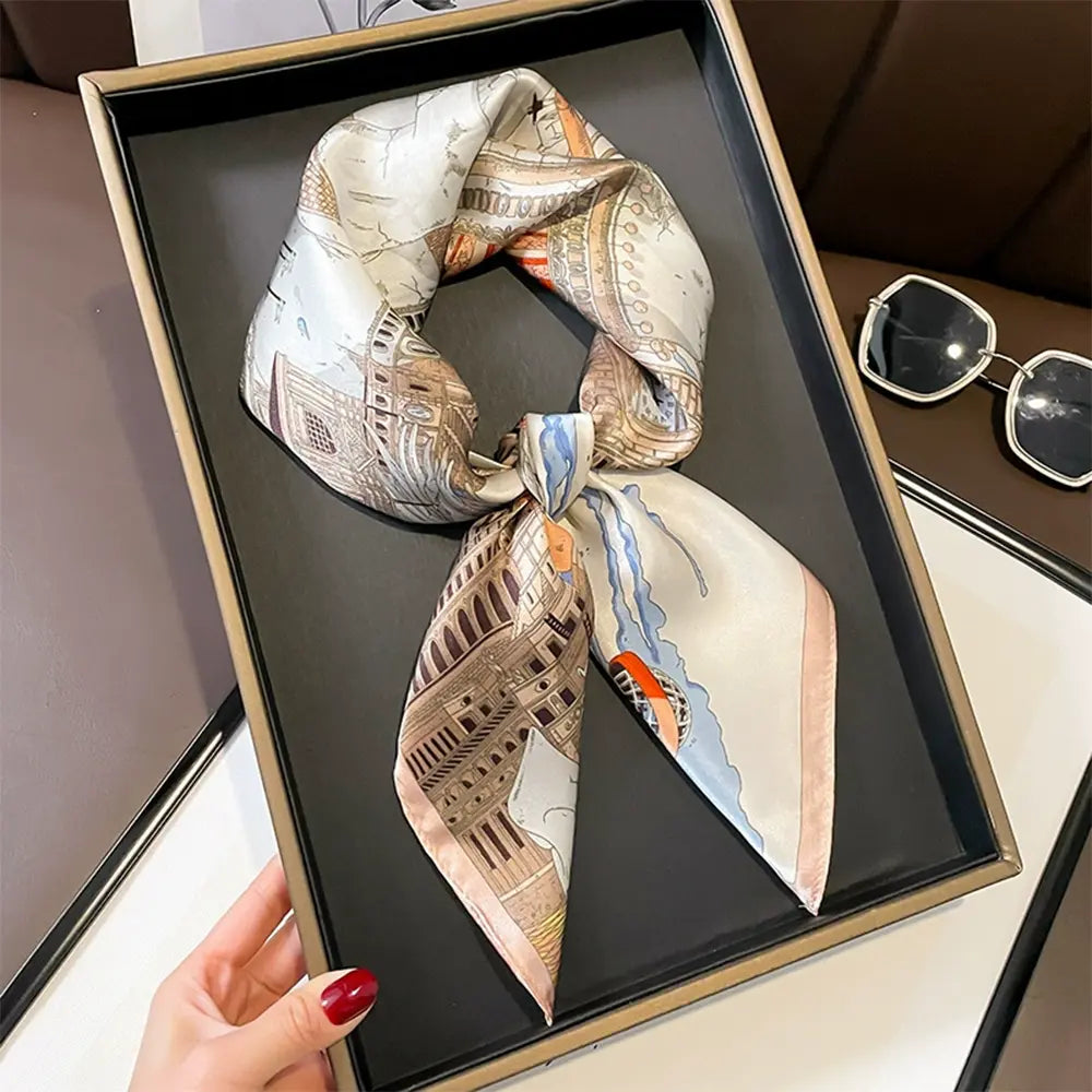 Audingull 100% Mulberry Silk Scarf for Women
