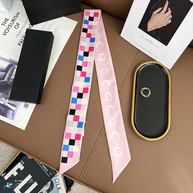 Audingull 100% Mulberry Silk Skinny Scarf