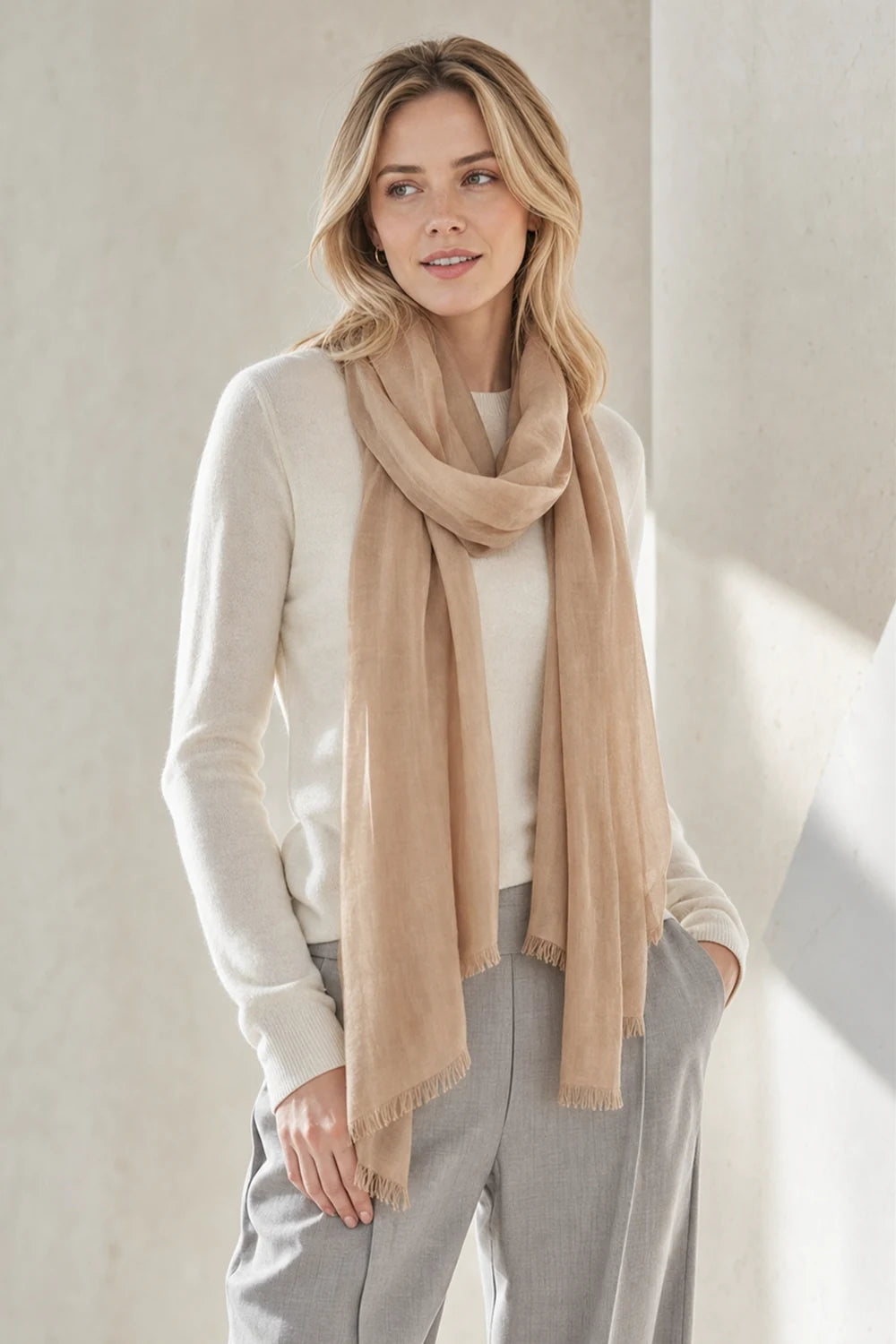 Audingull 100% Cashmere Lightweight Wrap Scarf for Women