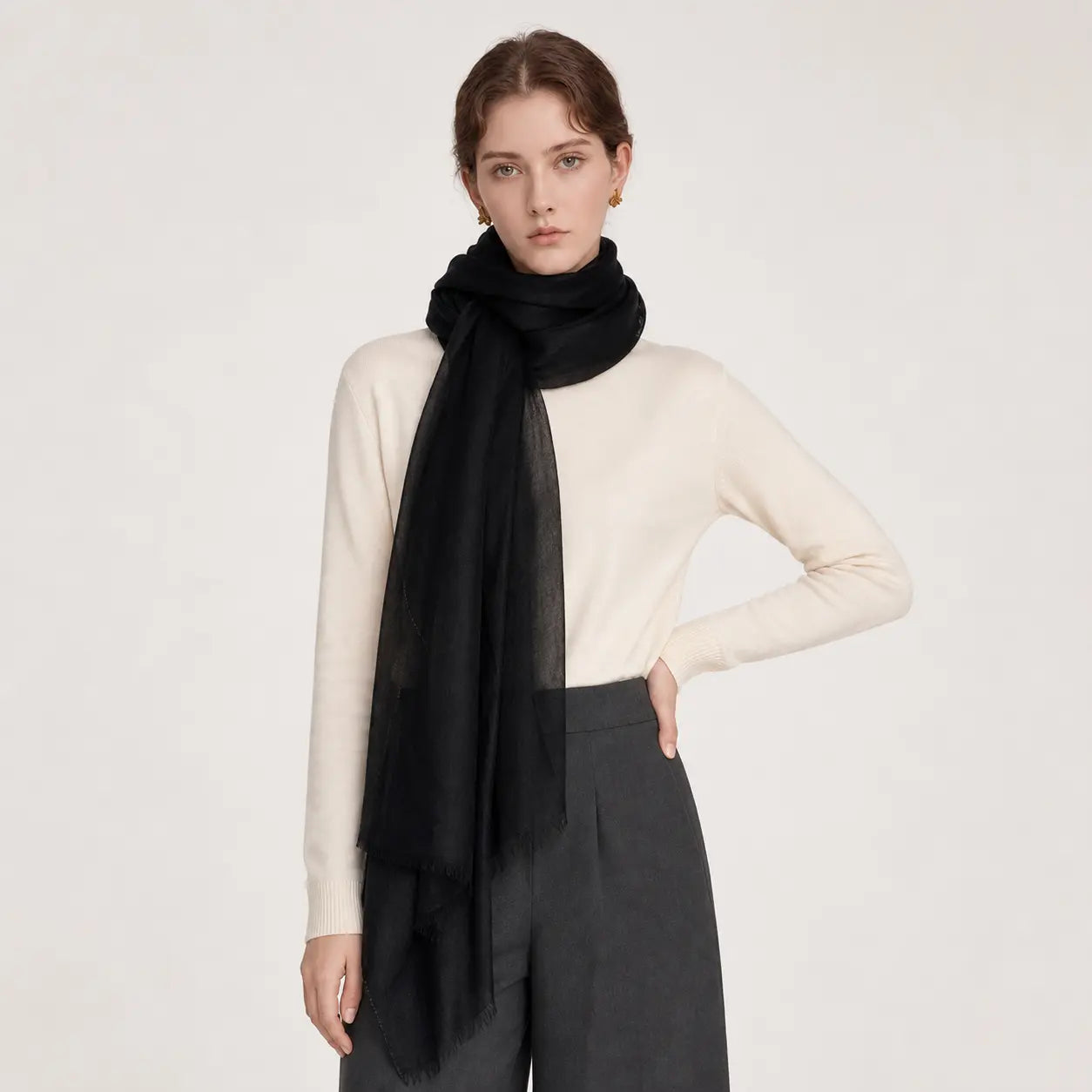 Audingull Soft 100% Cashmere Cloud-Light Scarf Wrap