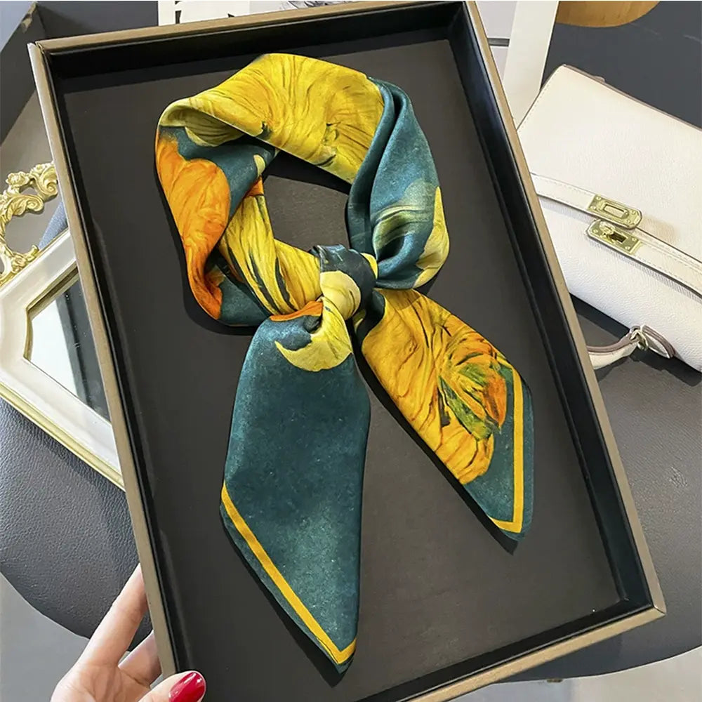 Audingull 100% Mulberry Silk Scarf for Women