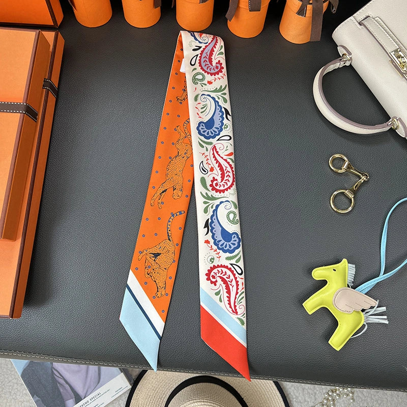 Audingull 100% Silk Skinny Scarf