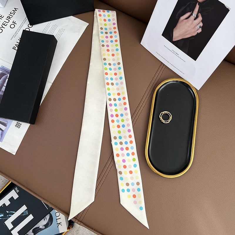 Audingull 100% Mulberry Silk Skinny Scarf