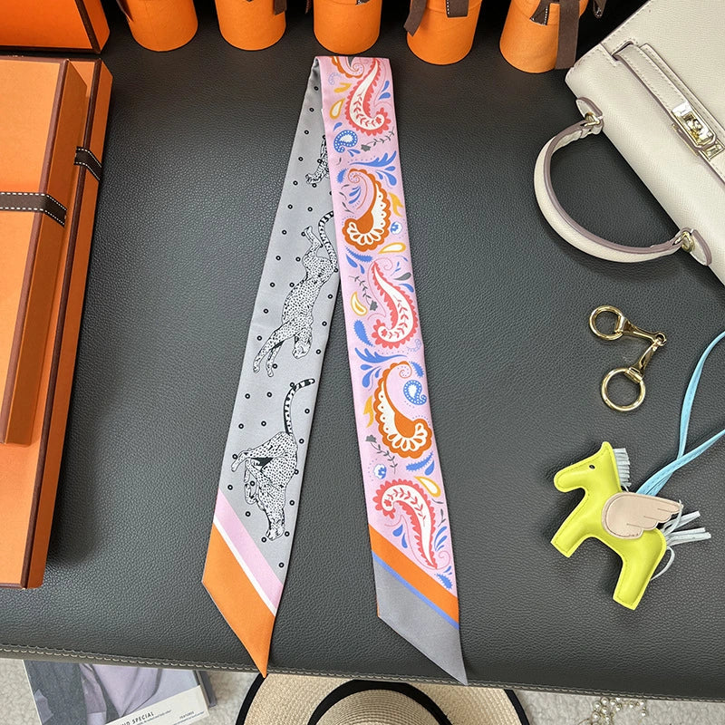 Audingull 100% Silk Skinny Scarf