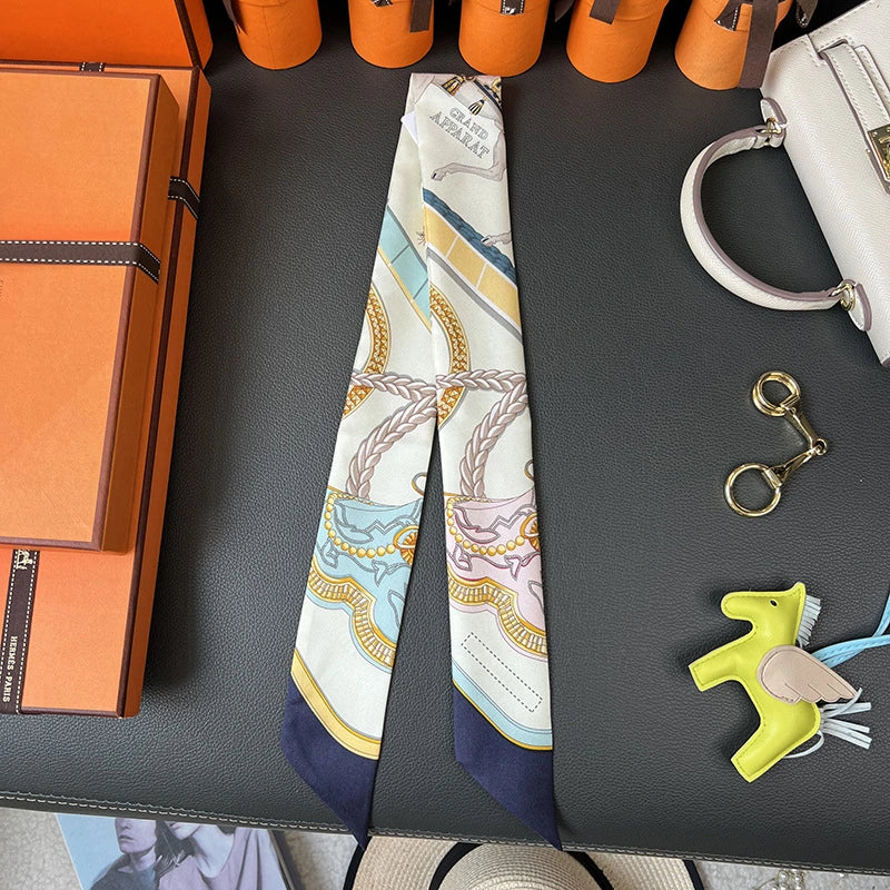 Audingull 100% Silk Skinny Scarf