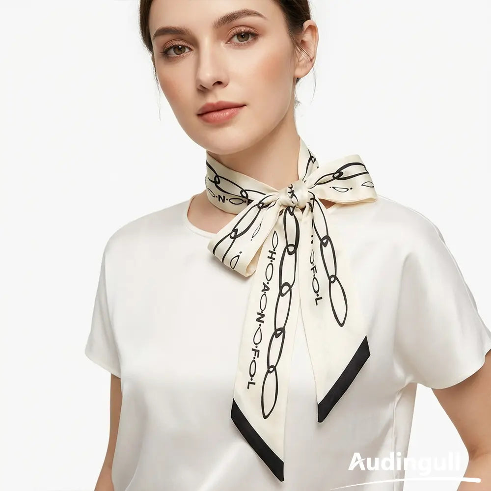 Audingull 100% Mulberry Silk Skinny Scarf