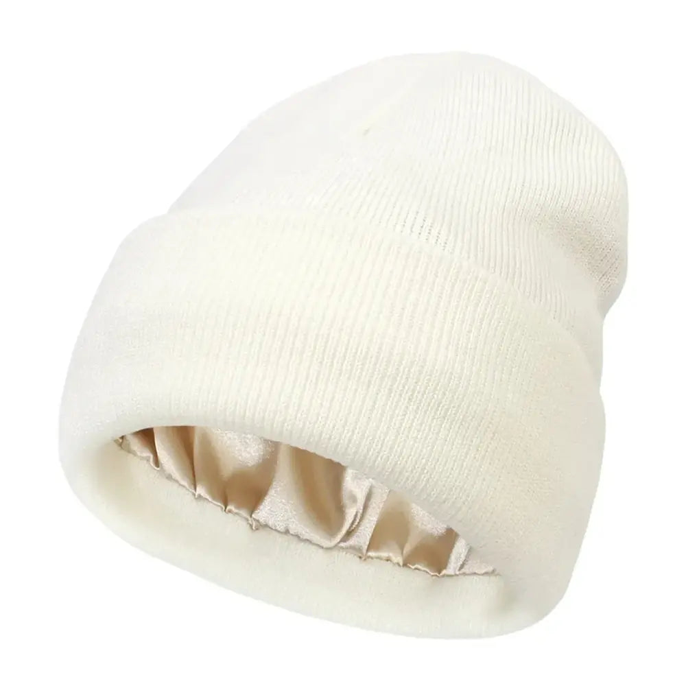 Women’s Ribbed Knit Beanie with Satin Lining