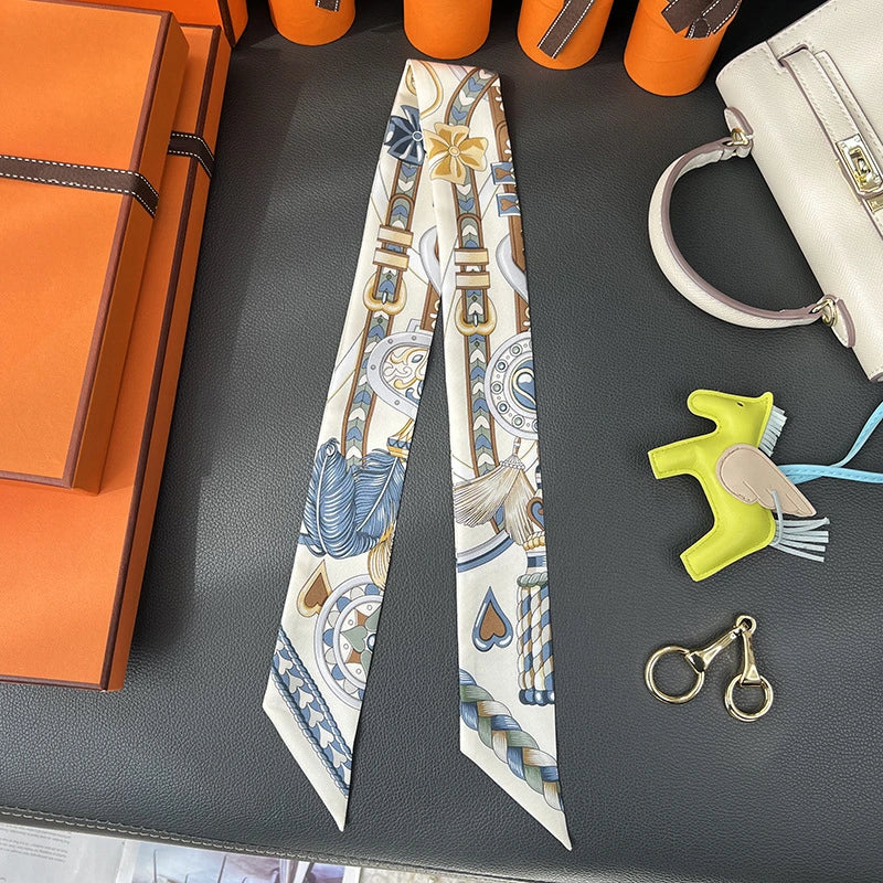 Audingull 100% Silk Skinny Scarf