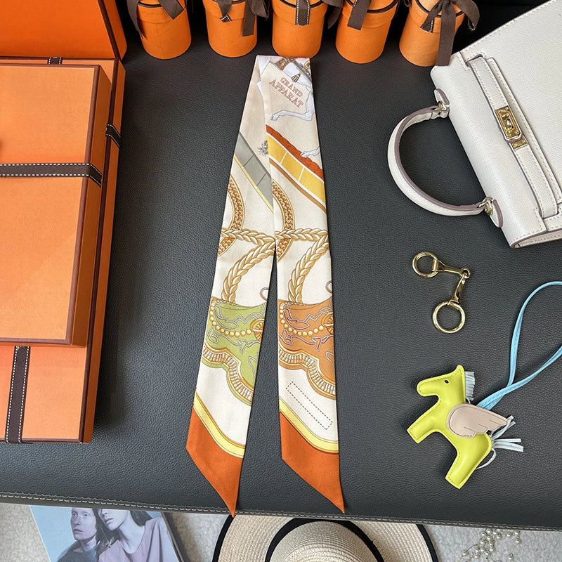 Audingull 100% Silk Skinny Scarf