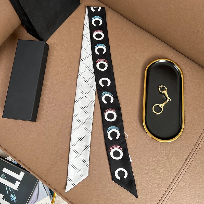 Audingull 100% Mulberry Silk Skinny Scarf