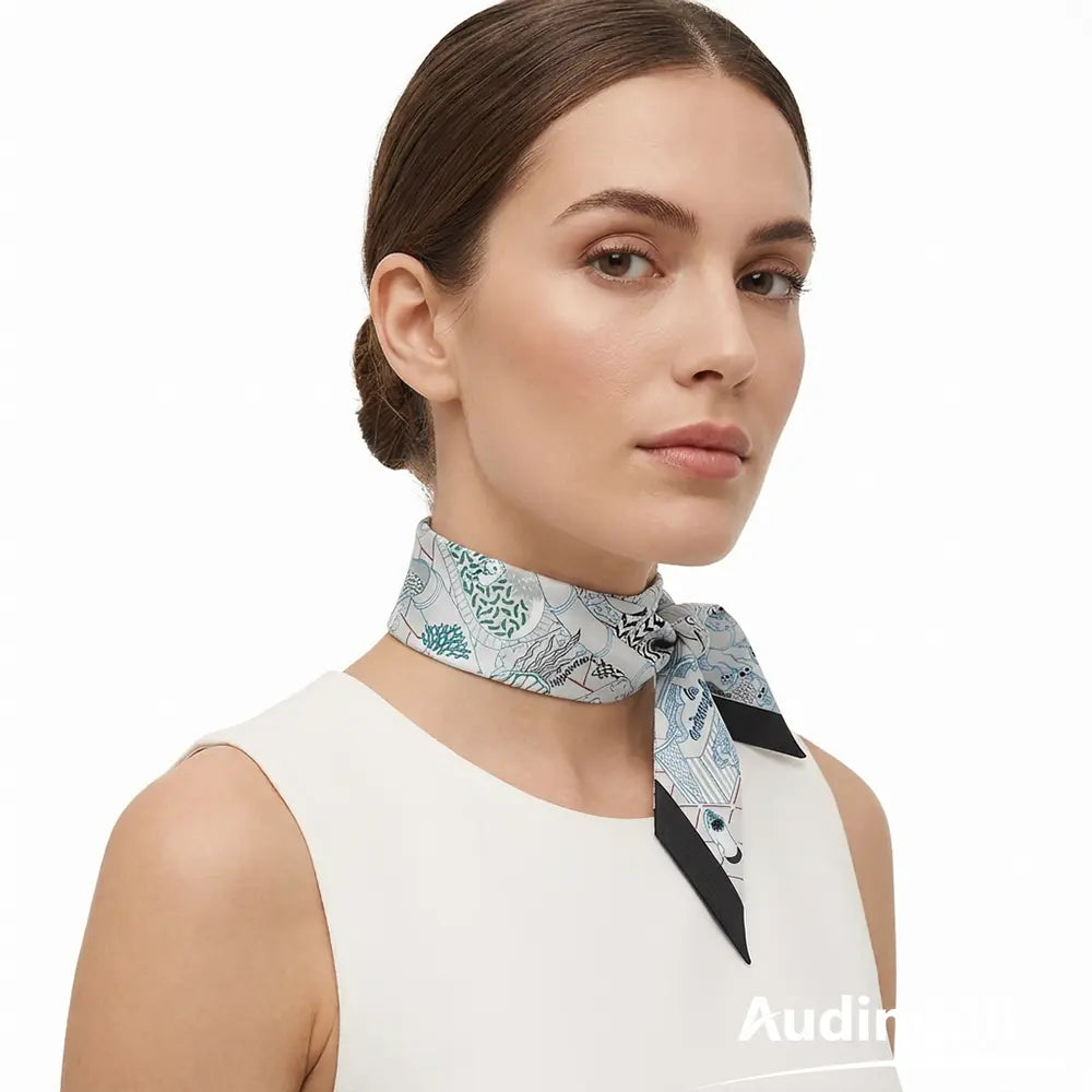 Audingull 100% Silk Skinny Scarf