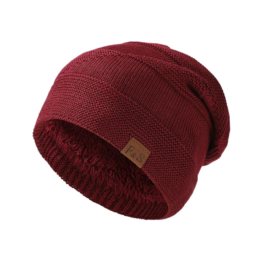 Classic Slouchy Knit Beanie with Soft Fleece Lining