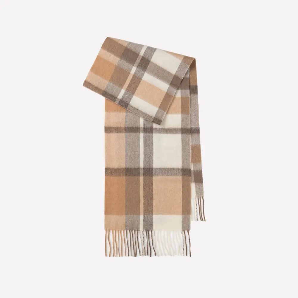 Audingull 100% Pure Wool Plaid Scarf