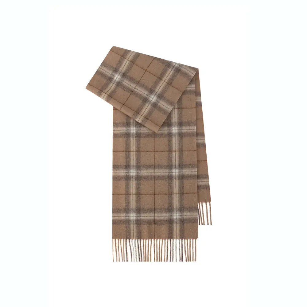 Audingull 100% Pure Wool Plaid Scarf