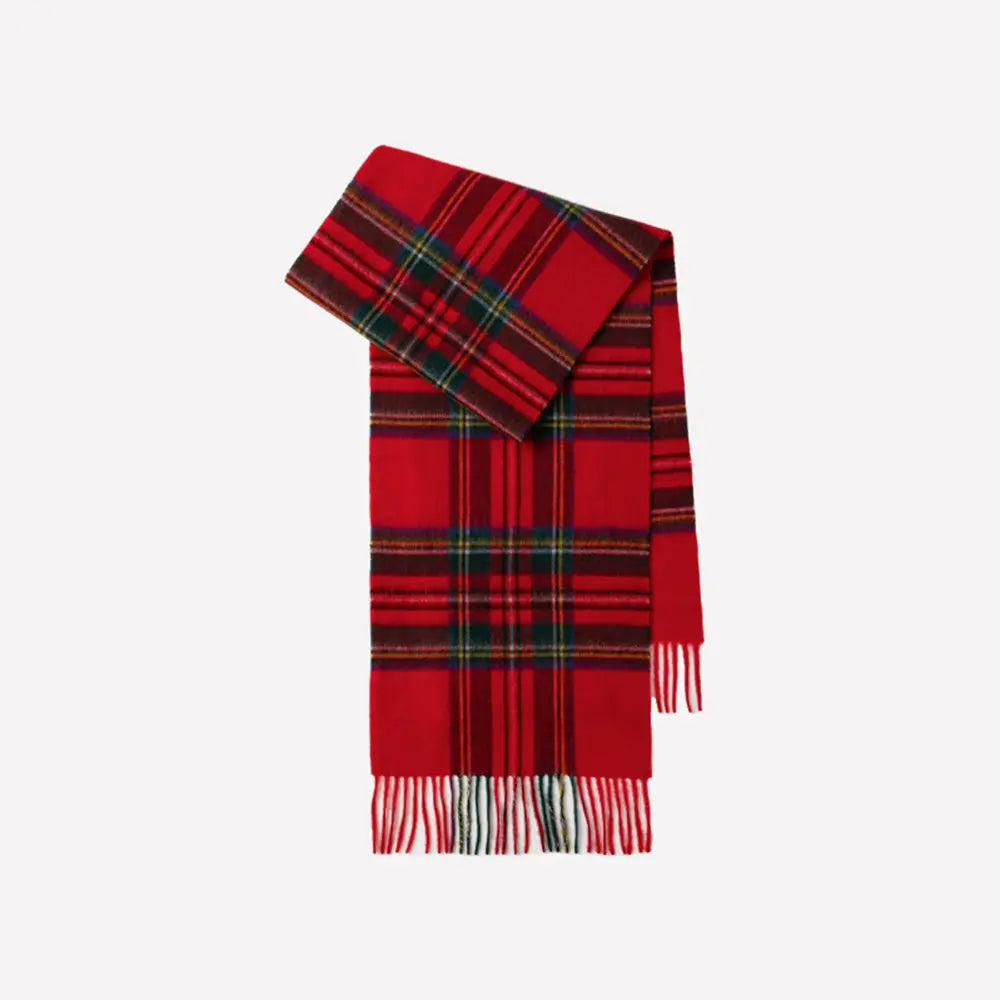 Audingull 100% Pure Wool Plaid Scarf