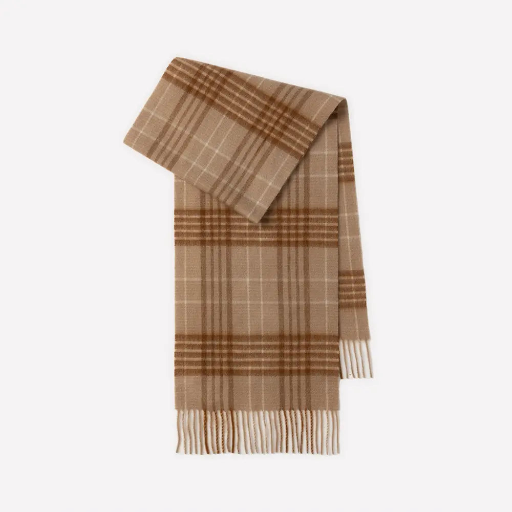 Audingull 100% Pure Wool Plaid Scarf